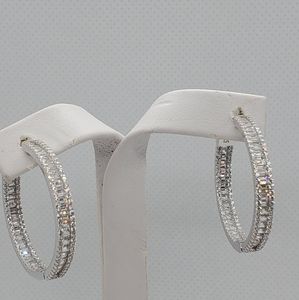 Sterling silver hoops with CZ